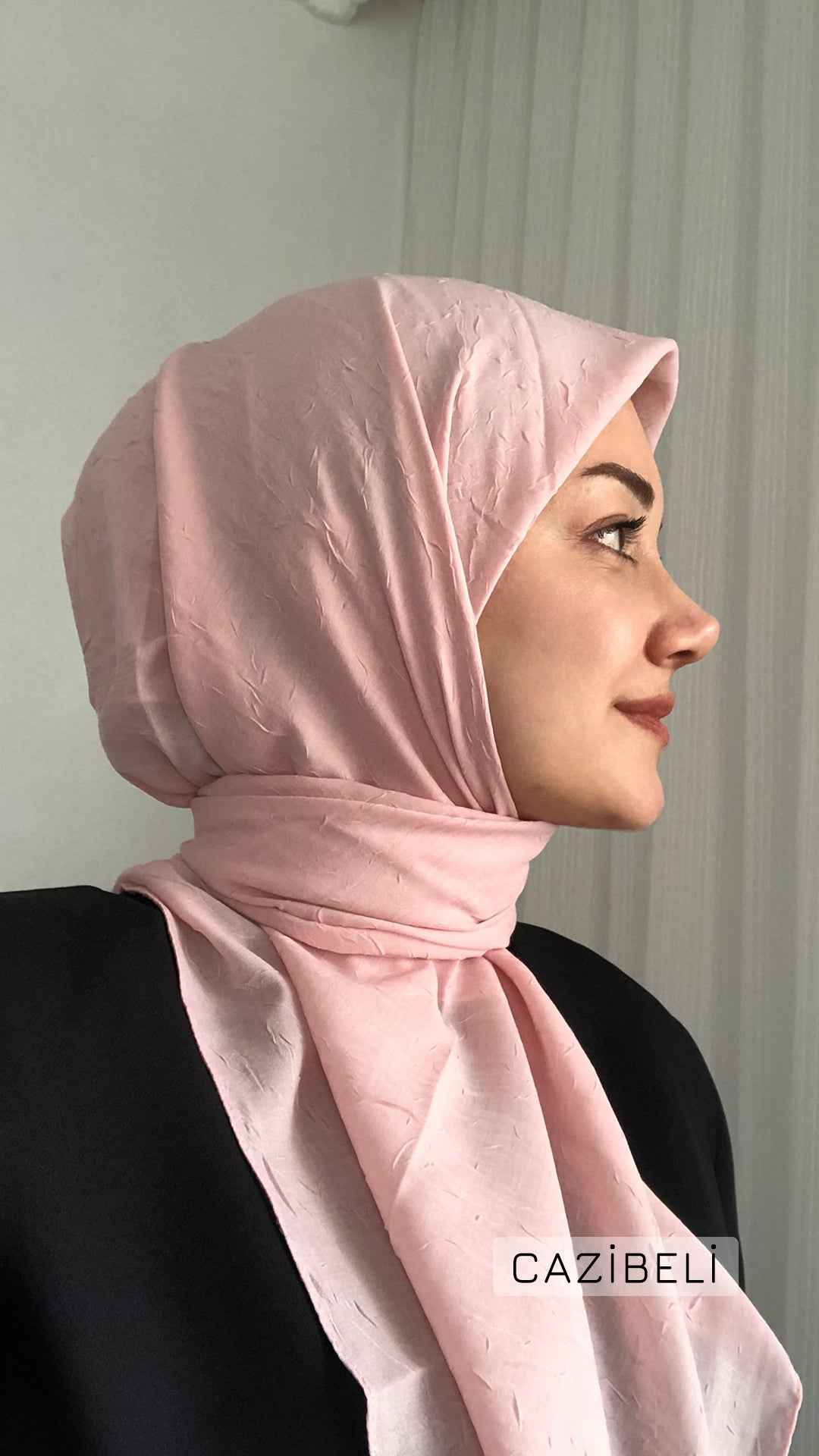 Bambu Kraş Eşarp Pudra