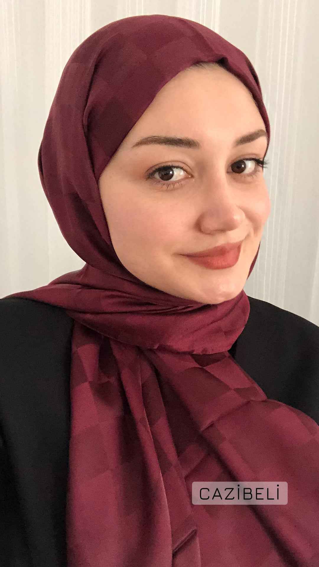 Dama Desen Bordo Jakar Şal