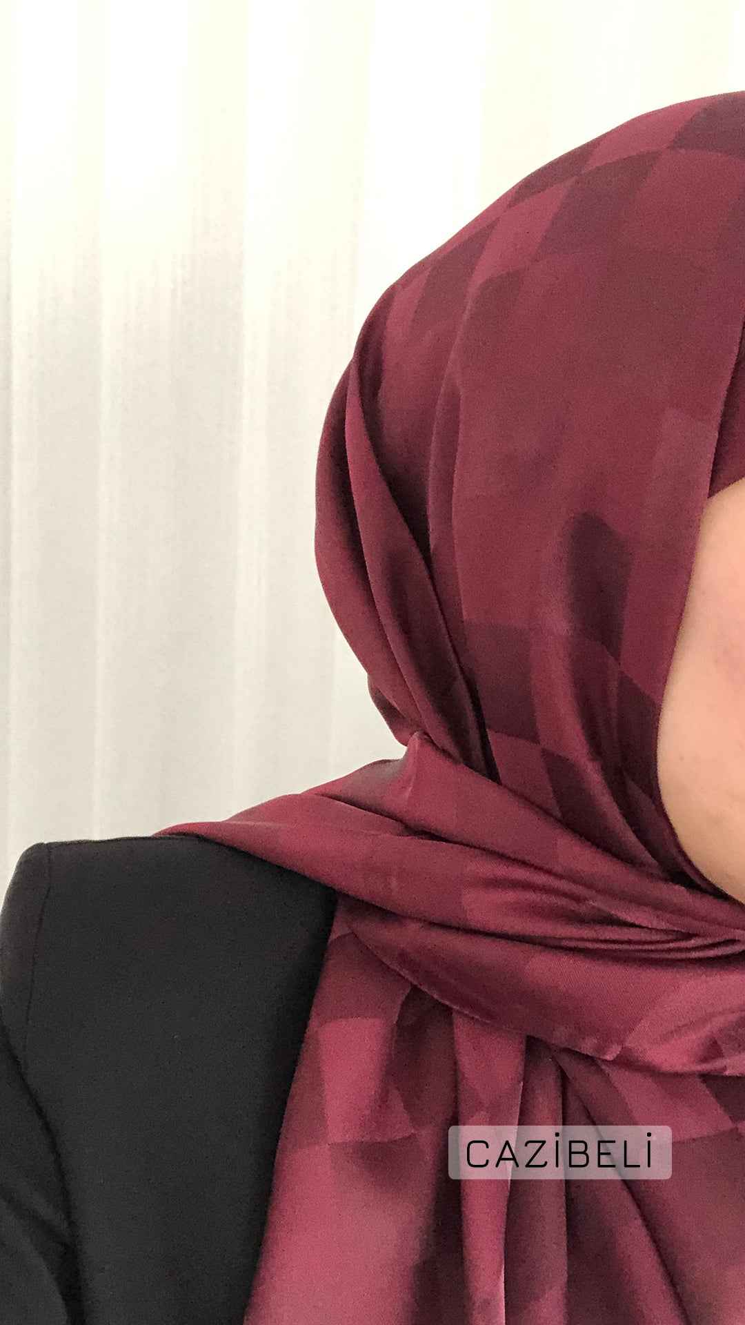 Dama Desen Bordo Jakar Şal
